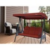 Kozyard 3-Seat Patio Swing – Outdoor Porch Swing Chair with Metal Seat and Back, Comfortable Cushion, and Adjustable Canopy for Backyard or Balcony - 2 of 4