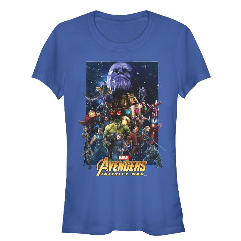Juniors Womens Marvel Avengers: Infinity War Character Collage T-Shirt, 1 of 4
