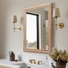 Wood Framed Wall Mirror with Beaded Edge Decorative Bathroom Vanity Mirror Farmhouse Rectangular Hanging Mirror Horizontal or Vertical-The Pop Home - 2 of 4