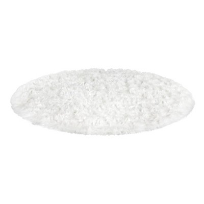 Walk on Me Faux Fur Super Soft Rug With Non-slip Backing 6' Round White
