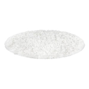 Walk on Me Faux Fur Super Soft Rug With Non-slip Backing 6' Round White - 1 of 4
