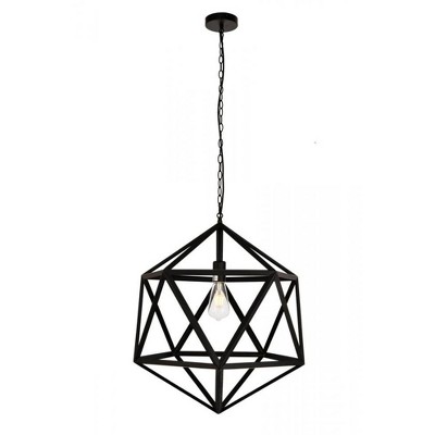 Elegant Lighting Redmond Collection Pendant D19.7 H22.6 Lt:1 Black Finish
