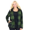 Galaxy J. Come Women's  Loose Fit  Heavyweight Polar Fleece Plaid Hoodie With Faux Shearling Lining - 3 of 4