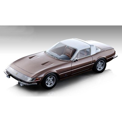 1969 Ferrari 365 GTB/4 Daytona Coupe Speciale Metallic Bronze with White Top Litd Ed 60 pcs 1/18 Model Car by Tecnomodel