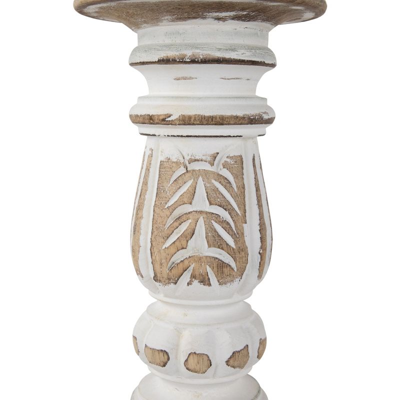 Northlight Set of 3 Brushed White Tripod Wooden Pillar Candle Holders 18", 4 of 6