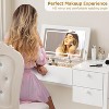 Acekool 47" Makeup Vanity Desk with Flip Top Mirror, LED Lights, 3 Lighting Modes, 5 Drawers, 3-in-1 Table with Chair, White & Gold - 4 of 4