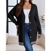 Coolmee Oversized Cardigan Sweaters for Women Color Blocked Fall Fashion Long Sleeve Button Down Sweaters Winter Coats - 4 of 4