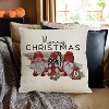 Lomsoe 1pc, Merry Gnome Decorative Throw Pillow Cover Square Red Gnomes Farmhouse Decor Christmas Cushion Pillow Case with Zipper for Sofa - 3 of 4