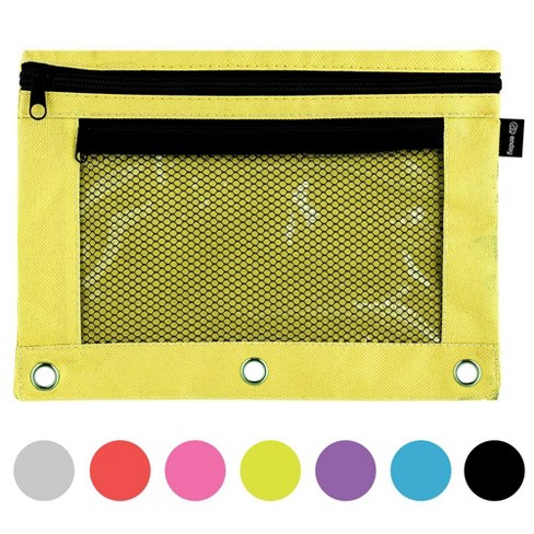 Large Pencil Pouch for 3 Ring Binder, Mesh Zipper Pencil Case, Pen Bag  Binder Pen Case, Small Cosmetic Bag Storage Container