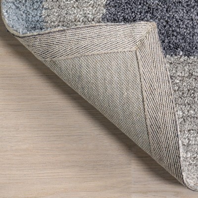 Gray Colorblocked Handmade Wool 8' x 10' Area Rug