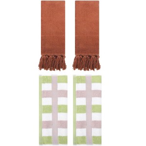REGALWOVEN 4 Pcs Cotton Bathroom Hand Towels for Home Decoration - 1 of 4