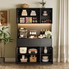 Whizmax 71" Tall Kitchen Pantry Cabinet, Kitchen Hutch Storage Cabinet, Food Pantry Cabinet with Microwave Stand, Adjustable Shelves, Handless Design - 3 of 4