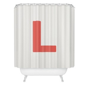 Deny Designs April Lane Art Block Monogram Shower Curtain - 1 of 3
