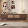 Chic Crate-Mid-Century TV Stand – 80In Media Console w/ Sliding Doors & Drawers | Solid Wood & Walnut | Multi-Room Storage - 3 of 4