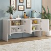 ELJGET Sideboard Buffet Cabinet, 4 Doors Accent Storage Cabinet, Console Table Coffee Bar for Kitchen, Hallway, Living Room - 2 of 4