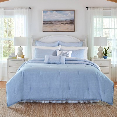 Forsythia Cotton Comforter & Sham Set Blue - Laura Ashley