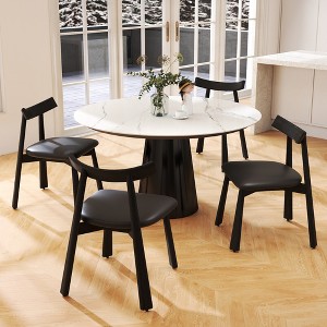 Dining Chairs Set of 4,Modern PU Leather Upholstered Chairs with Anti-Slip Pads, Comfy Dining Room Kitchen Chairs - 1 of 4