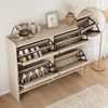 Shoe Cabinet with 3 Flip Drawers, Wooden Shoe Organizer Cabinet with Adjustable Shelf, Shoe Storage - 4 of 4