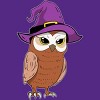 Women's Design By Humans Owl Witch Halloween T Shirt By thebeardstudio Racerback Tank Top - 2 of 3