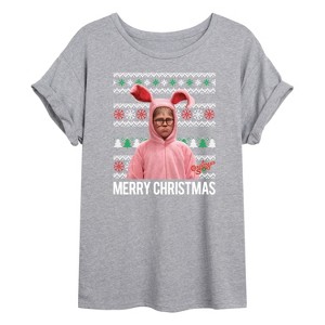 Women's - A Christmas Story - Merry Christmas Oversized Graphic T-Shirt - 1 of 4