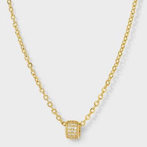 14K Gold Plated Cubic Zirconia Round Pave Multi-Strand Necklace - A New Day™ Gold - 1 of 4
