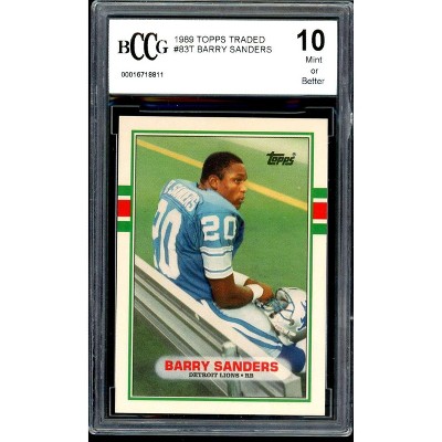 Barry Sanders Rookie Card 1989 Topps Traded #83T BGS BCCG 10