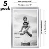 Americanflat 5 Pack of Picture Frames with Mat - Plexiglass Cover - 2 of 4