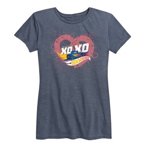 Women's - Hot Wheels - XOXO Heart Short Sleeve Graphic T-Shirt - 1 of 4