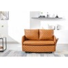 NicBex PU Leather Loveseat Sofa Modern Convertible Sleeper Sofa Bed with 2 Pillows and Side Pockets for Living Room,Brown - 2 of 4