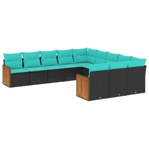 vidaXL Patio Sofa Set - Black Without Table - 1 of 4