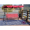 Kozyard Belle 3-Seater Outdoor Patio Glider Swing featuring a Durable, Weather-Resistant Powder-Coated Steel Frame and Comfortable Textilene Seats - 3 of 4