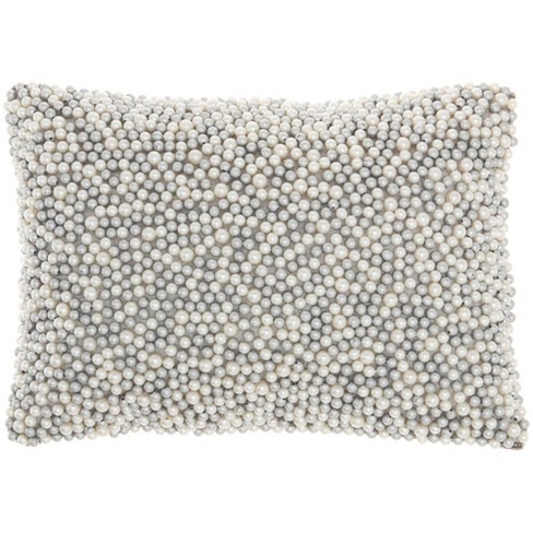 White 2024 beaded pillow