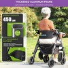 JUJABU Heavy-Duty 2-in-1 Rollator Walker & Transport Chair for Seniors, Foldable, with Seat, All-Terrain Wheels and Hand Brakes - 3 of 4