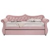 NicBex Twin Size Daybed with Trundle,Upholstered Velvet Sofa Bed Frame for Bedroom,Living Room,Apartment - 2 of 4
