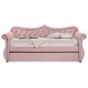 NicBex Twin Size Daybed with Trundle,Upholstered Velvet Sofa Bed Frame for Bedroom,Living Room,Apartment - image 2 of 4