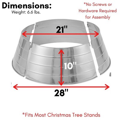 Hammered Silver Metal Christmas Tree Collar, 22.5"