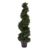 Spiral Cypress Artificial Plant - Potted 4-Foot-Tall Topiary Tree - UV-Protected Faux Outdoor Plant for Planters or Front Porch by Pure Garden (Green) - 2 of 4