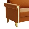 VASIP Orange Velvet Sofa and Chair Set ,Mid-Century Modern Couch with Matching Armchair, Gold Metal Accents, and Plush Cushions - 4 of 4
