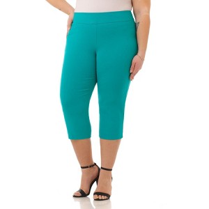 Rekucci Curvy Woman  Classic Pull-On Stretchy Straight Leg Capri - 1 of 4