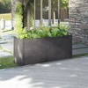 vidaXL Rectangular Garden Planter 59.1"x19.7"x27.6" - Durable Outdoor Flower/Plant Pot, Weather-Resistant Solid Wood Pine - Gray - 2 of 4