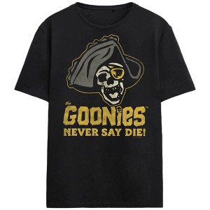 The Goonies One-Eyed Willy Never Say Die Adult Black Crew Neck Short Sleeve T-shirt - 1 of 3