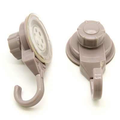 Evideco French Home Goods Set of 2 Strong Hold Vacuum Suction Cup Hooks for Shower & Kitchen – Perfect for Loofah, Towels & More