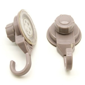 Evideco French Home Goods Set of 2 Strong Hold Vacuum Suction Cup Hooks for Shower & Kitchen – Perfect for Loofah, Towels & More - 1 of 4