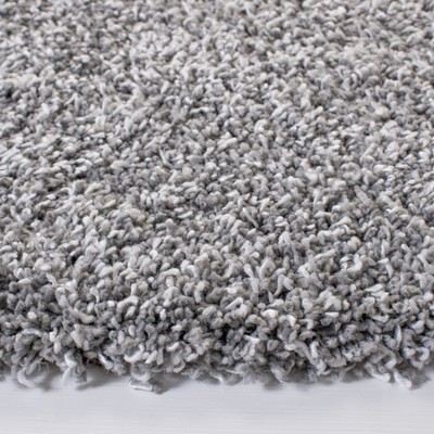 Gray Round Synthetic Shag Area Rug, 6'7"