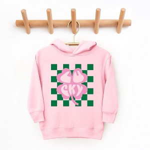 The Juniper Shop Lucky Clover Checkered Toddler Graphic Hoodie - 1 of 3