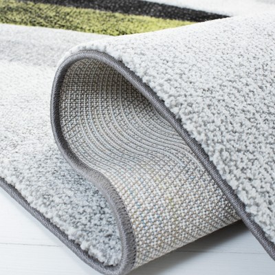 Gray and Green Mid-Century Modern 4' x 6' Area Rug