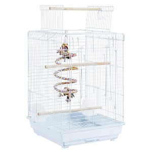 Yaheetech Travel Bird Cage with Open Play Top for Budgie, Finch, Green Cheek Canary, Parakeet Cockatiel - 1 of 4