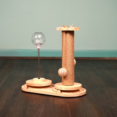 Natural Beige Sisal and Wood Cat Activity Center