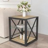 Furnlinspire Nightstand 1 Piece Modern Endtable Nightstand, Industrial Style, Mid Century Modern, Storage Shelf, Brown, 17.72"*17.72"*21.0" - 2 of 4