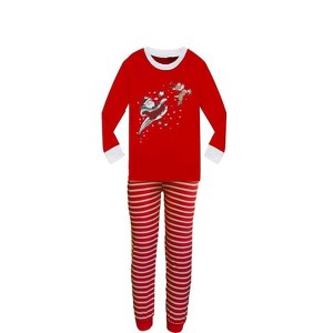 Mi Amore Gigi Holiday Santa and Reindeer Pajama Set - 1 of 2